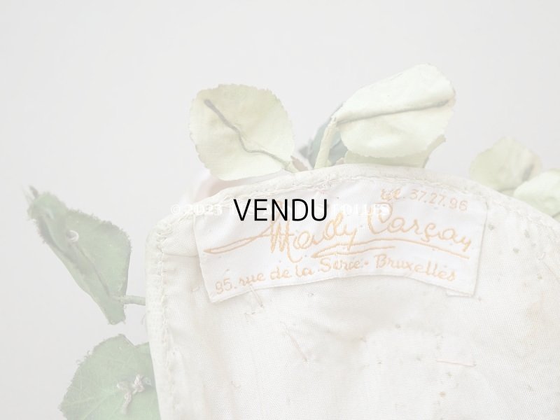 画像6: アンティーク パウダーピンクの薔薇の布花 クウォーターロゼット咲き ヘッドドレス 結婚式 婚約式