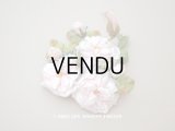 アンティーク パウダーピンクの薔薇の布花 クウォーターロゼット咲き　ヘッドドレス　結婚式　婚約式