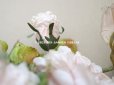 画像7: アンティーク パウダーピンクの薔薇の布花 クウォーターロゼット咲き　ヘッドドレス　結婚式　婚約式