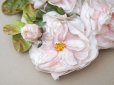画像3: アンティーク パウダーピンクの薔薇の布花 クウォーターロゼット咲き　ヘッドドレス　結婚式　婚約式