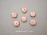 19世紀 アンティーク シルク製 くるみボタン 12mm 4〜6ピースのセット ピンクベージュ