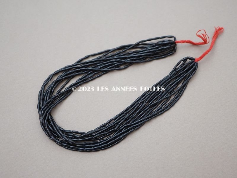 画像4: アンティーク スフレビーズ 黒 2×5mm&2.5×4.5mm 吹きガラス製ビーズ