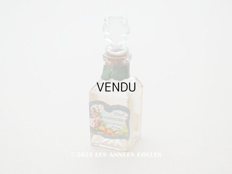 画像1: アンティーク 薔薇のパフュームボトル クリスタル製 EXTRAIT CONSENTRE AUX FLEURS  - PELLETIER PARIS - 