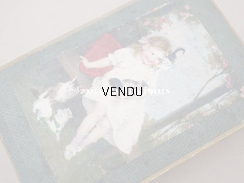 画像3: アンティーク 少女と猫　ドラジェボックス お菓子箱