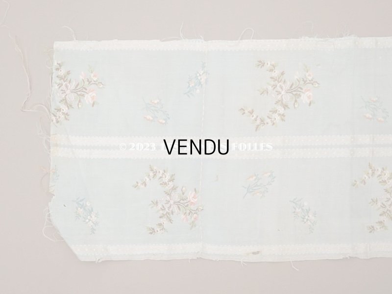 画像7: 18世紀 アンティーク 薔薇とリボンのガーランド　シルク製ファブリック 手刺繍 約1.8m 25cm幅