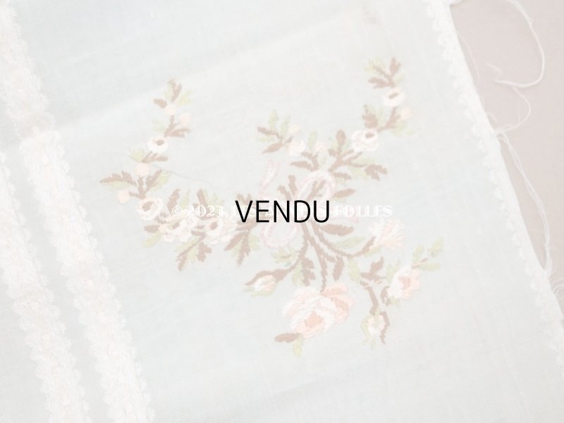 画像9: 18世紀 アンティーク 薔薇とリボンのガーランド　シルク製ファブリック 手刺繍 約1.8m 25cm幅