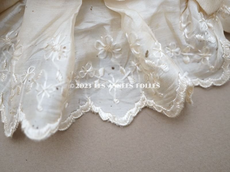 画像18: 1890年頃 アンティーク シルク製　ベビー用 レースの帽子 ギャザー＆フリル 
