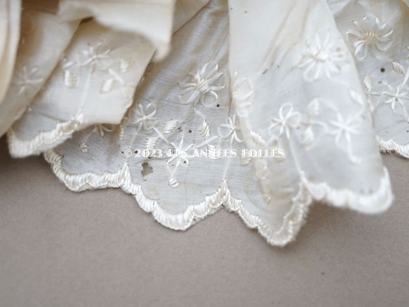 画像17: 1890年頃 アンティーク シルク製　ベビー用 レースの帽子 ギャザー＆フリル 