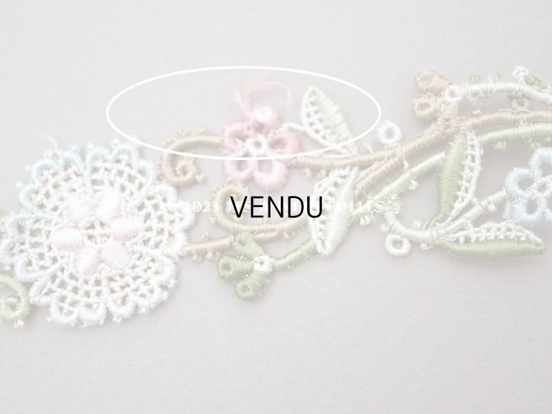 画像6: アンティーク シルク製 花模様のレース　42cm