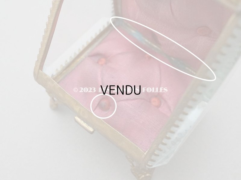 画像11: アンティーク 懐中時計 & ジュエリーボックス スモーキーレッドのシルク製クッション