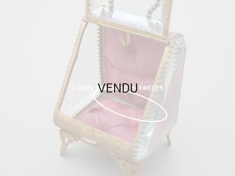 画像10: アンティーク 懐中時計 & ジュエリーボックス スモーキーレッドのシルク製クッション