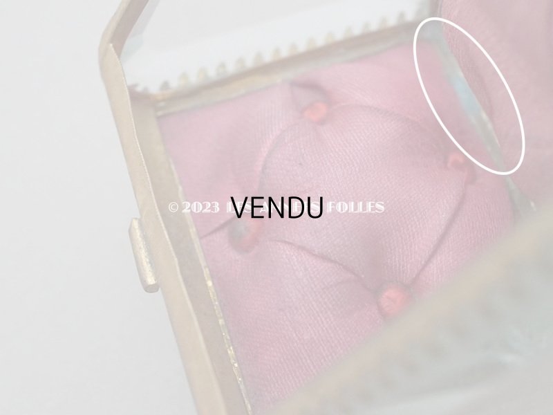 画像13: アンティーク 懐中時計 & ジュエリーボックス スモーキーレッドのシルク製クッション