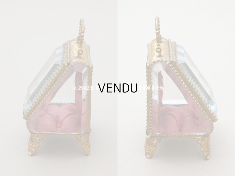 画像5: アンティーク 懐中時計 & ジュエリーボックス スモーキーレッドのシルク製クッション