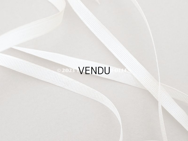 画像3: アンティーク シルク製 極細 5mm幅 グログランリボン エクリュ 5.75m ベビー用ボネ