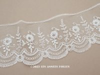 19世紀 アンティーク  薔薇模様　手編みのボビンレース アプリカシオン・アングルテール 9.3cm幅