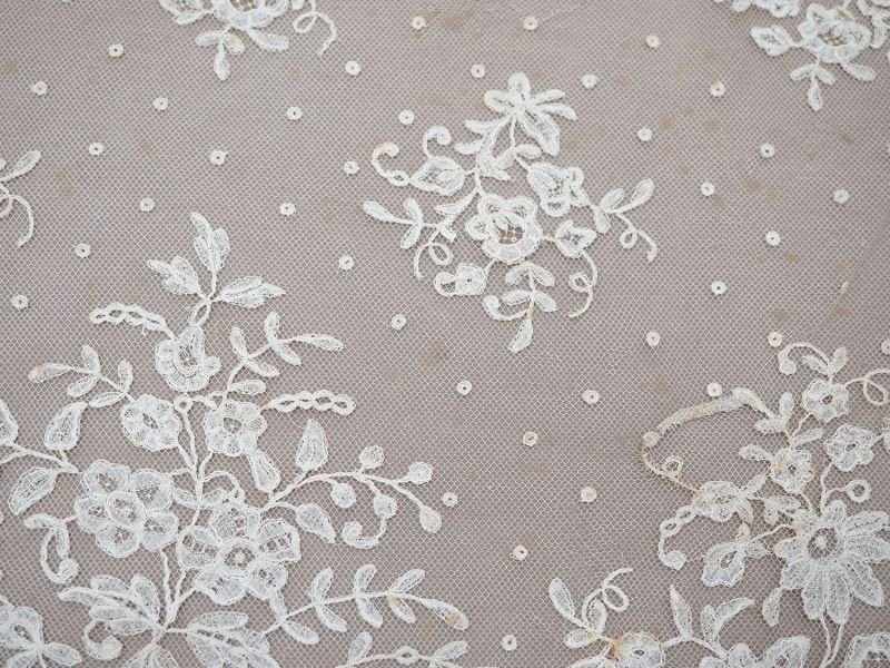 画像23: 19世紀末 アンティーク 幅広52cm 手編みのボビンレース 生成り 9m アプリカシオン・アングルテール