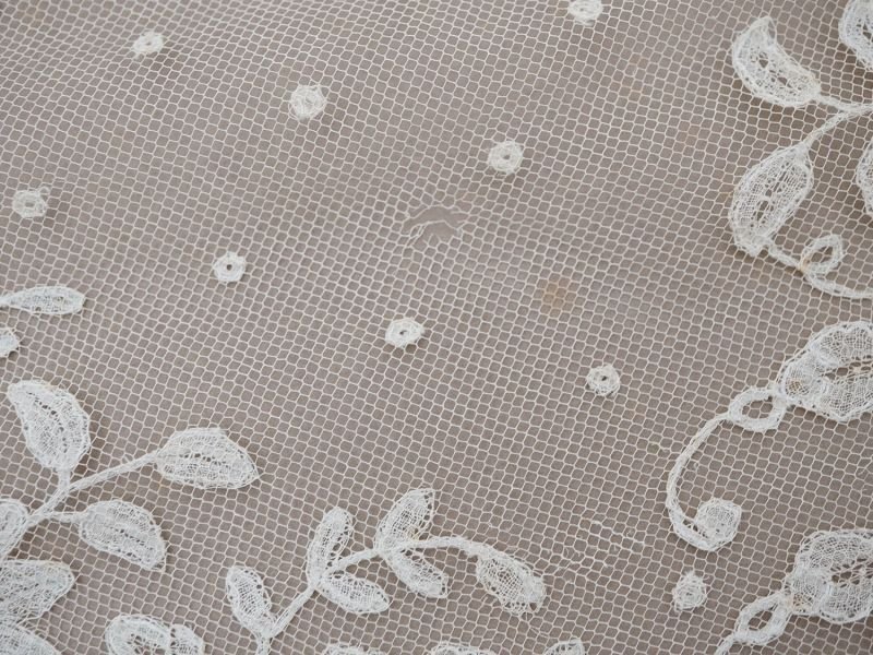 画像3: 19世紀末 アンティーク 幅広52cm 手編みのボビンレース 生成り 9m アプリカシオン・アングルテール