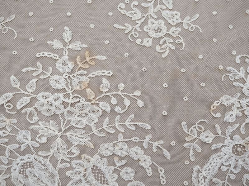 画像17: 19世紀末 アンティーク 幅広52cm 手編みのボビンレース 生成り 9m アプリカシオン・アングルテール