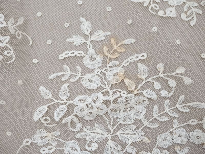 画像11: 19世紀末 アンティーク 幅広52cm 手編みのボビンレース 生成り 9m アプリカシオン・アングルテール