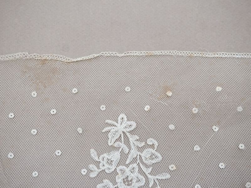 画像19: 19世紀末 アンティーク 幅広52cm 手編みのボビンレース 生成り 9m アプリカシオン・アングルテール