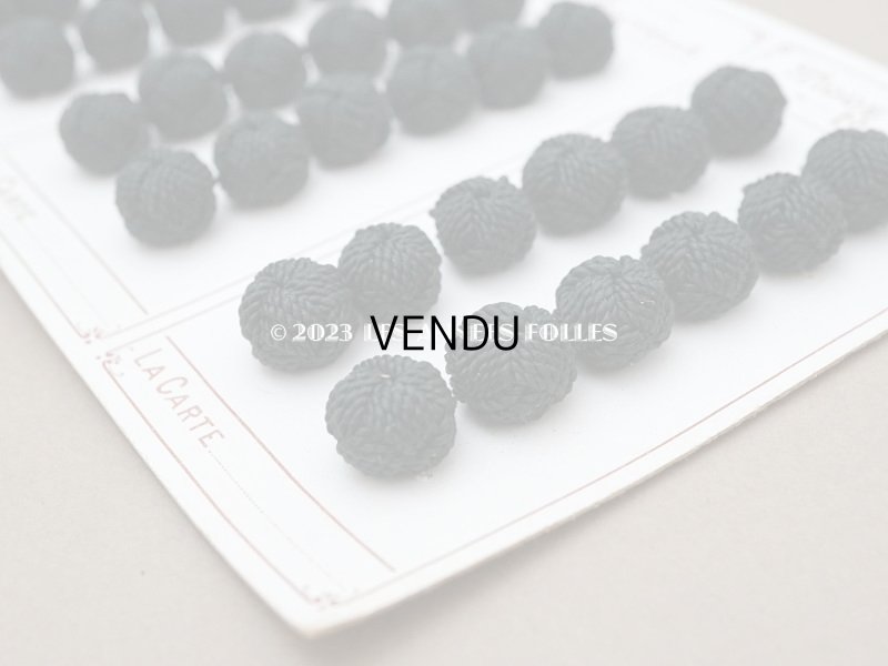 画像3: アンティーク  リネンのくるみボタン 黒 11〜12mm 36ピース