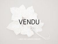 19世紀末 アンティーク リーフ シルク製ベルベット オフホワイト - AU BON MARCHE -