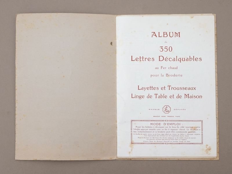 画像3: アンティーク  イニシャル刺繍図案 【 R 】 アイロンプリントシート付き MES INITIALES