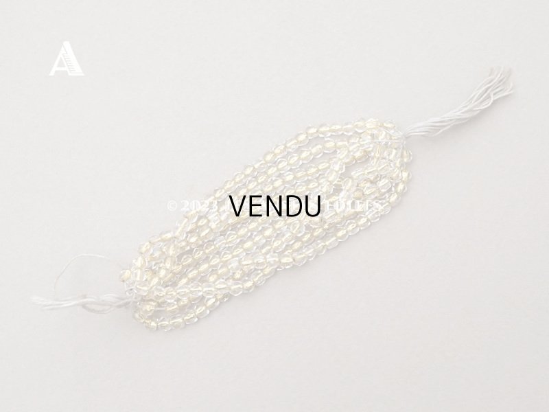 画像4: アンティーク ガラスビーズ カット入り クリア&ゴールド 約4×3.6mm