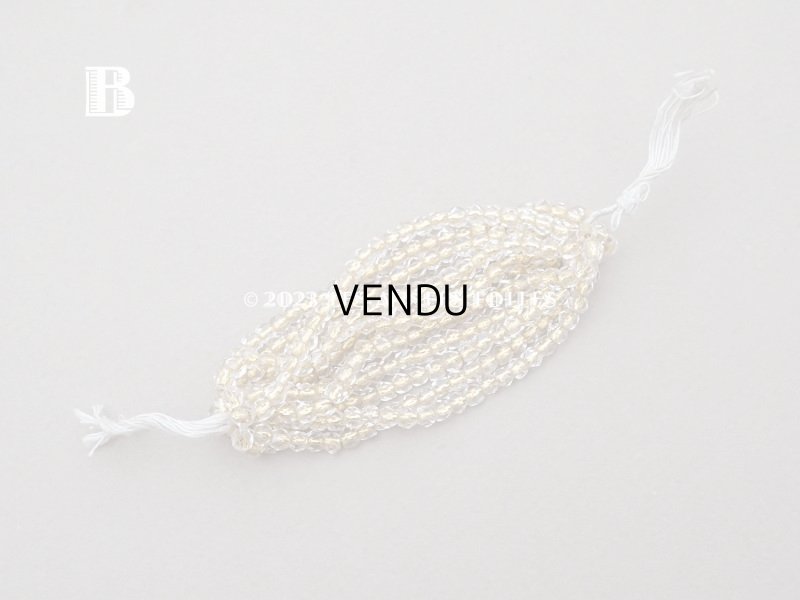 画像6: アンティーク ガラスビーズ カット入り クリア&ゴールド 約4×3.6mm