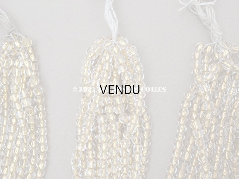 画像3: アンティーク ガラスビーズ カット入り クリア&ゴールド 約4×3.6mm