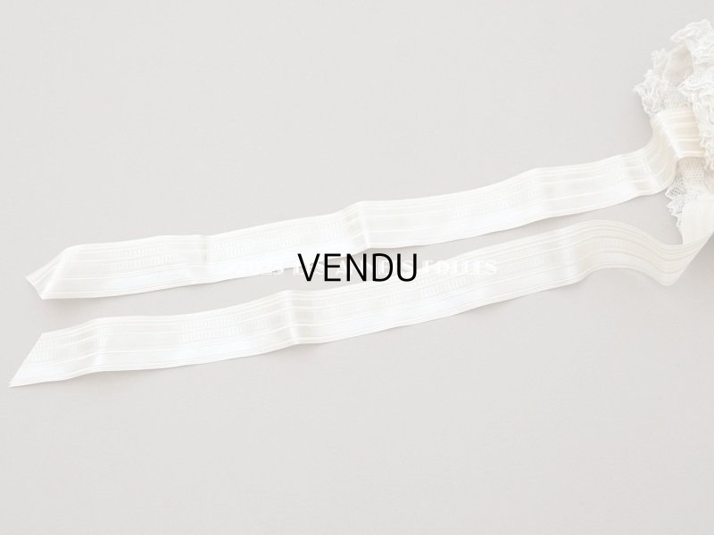 画像9: アンティークバテム用 レース&シルクリボン使いのボネ ベビー用ボネ