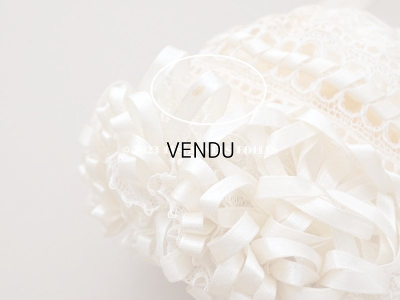 画像11: アンティークバテム用 レース&シルクリボン使いのボネ ベビー用ボネ