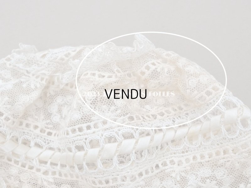 画像12: アンティークバテム用 レース&シルクリボン使いのボネ ベビー用ボネ