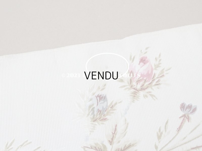 画像14: 未使用 1900年頃 アンティーク 薔薇模様 シルク製ファブリック フロッキー加工 54cm幅