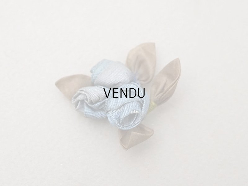 画像3: アンティーク 薔薇のロココモチーフ スモーキーブルー