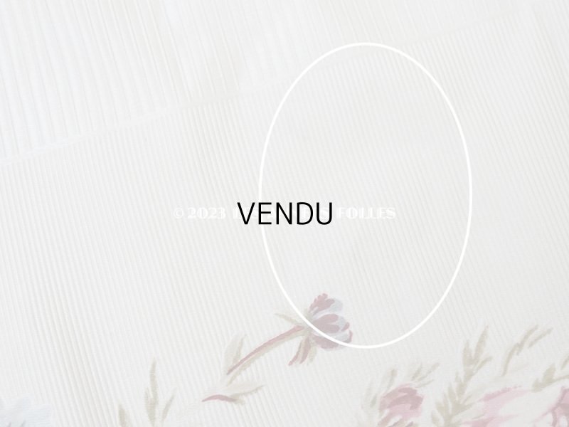 画像15: 未使用 1900年頃 アンティーク 薔薇模様 シルク製ファブリック フロッキー加工 54cm幅