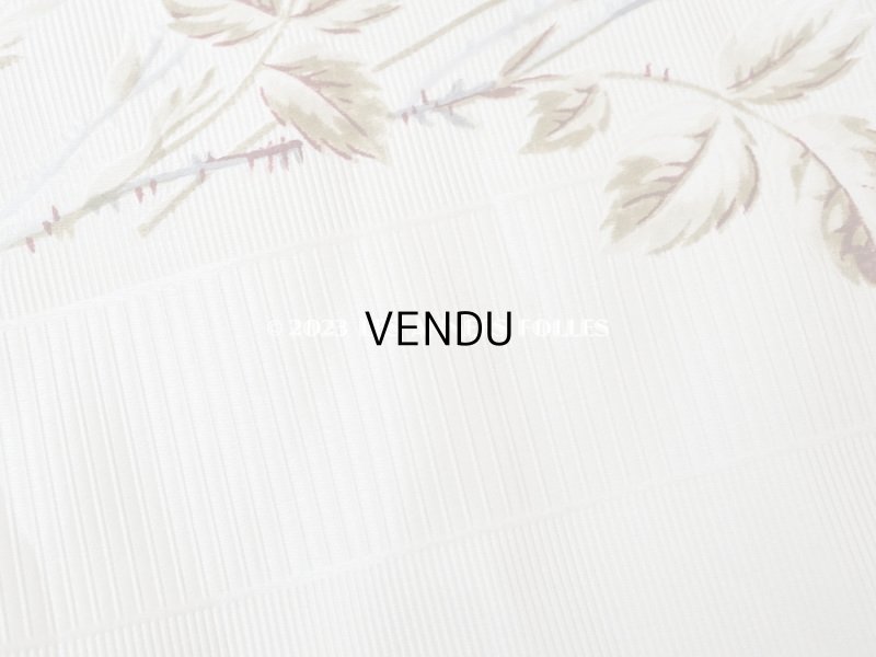 画像9: 未使用 1900年頃 アンティーク 薔薇模様 シルク製ファブリック フロッキー加工 54cm幅