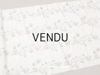 未使用 1900年頃 アンティーク 薔薇模様 シルク製ファブリック フロッキー加工 54cm幅