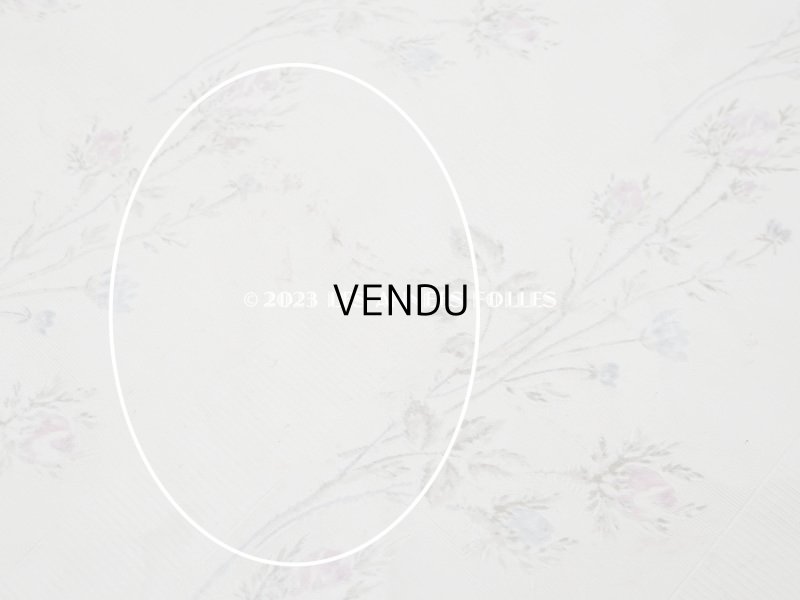 画像16: 未使用 1900年頃 アンティーク 薔薇模様 シルク製ファブリック フロッキー加工 54cm幅