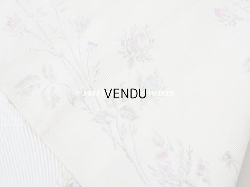 画像13: 未使用 1900年頃 アンティーク 薔薇模様 シルク製ファブリック フロッキー加工 54cm幅