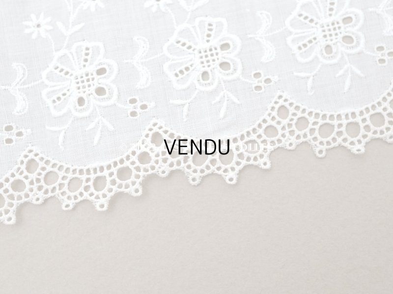 画像6: ＊蚤の市＊アンティーク 幅広 カットワークレース 花刺繍入り 幅17.3cm