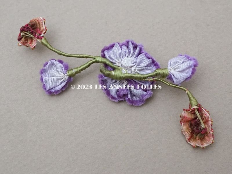 画像5: アンティーク シルク製 ロココモチーフ 紫