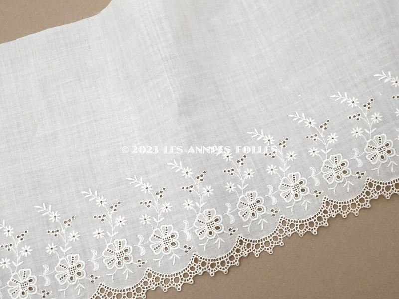 画像3: アンティーク 幅広 カットワークレース 花刺繍入り 幅17.3cm