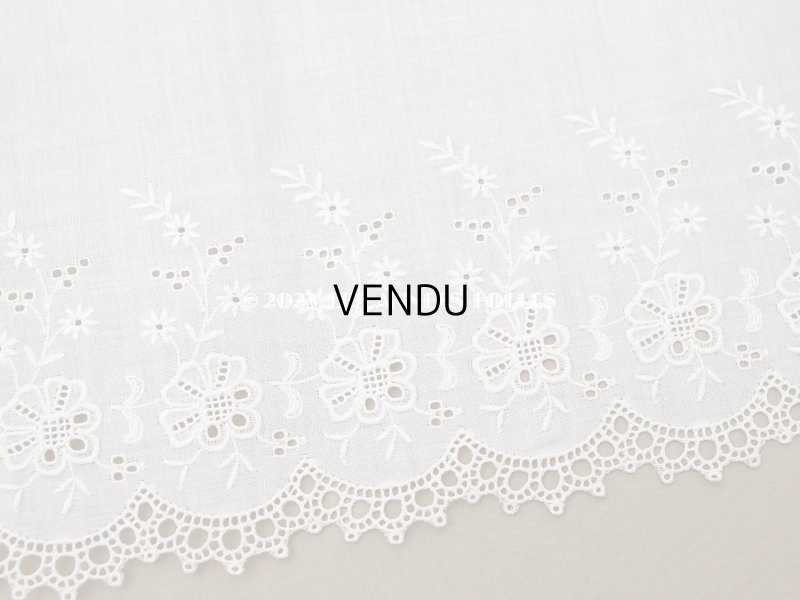 画像4: ＊蚤の市＊アンティーク 幅広 カットワークレース 花刺繍入り 幅17.3cm