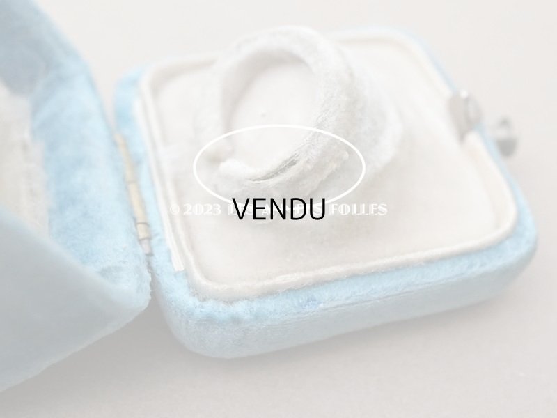 画像10: 19世紀 アンティーク リングボックス イニシャル入り　ブルーのベルベット ジュエリーボックス 