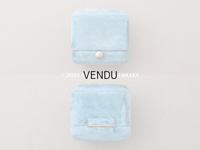 画像5: 19世紀 アンティーク リングボックス イニシャル入り　ブルーのベルベット ジュエリーボックス 