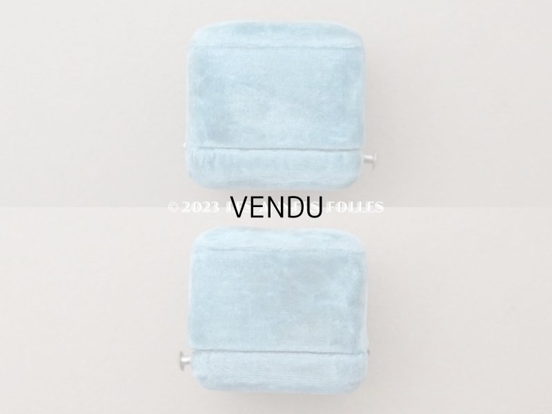 画像6: 19世紀 アンティーク リングボックス イニシャル入り　ブルーのベルベット ジュエリーボックス 