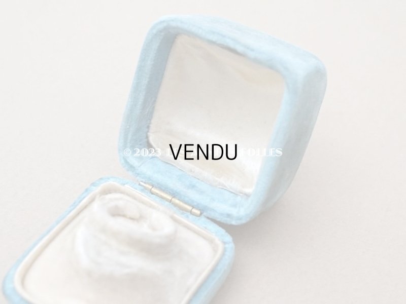 画像8: 19世紀 アンティーク リングボックス イニシャル入り　ブルーのベルベット ジュエリーボックス 