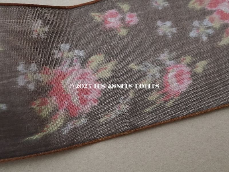 画像4: アンティーク シルクリボン 薔薇＆勿忘草　ほぐし織り 1m