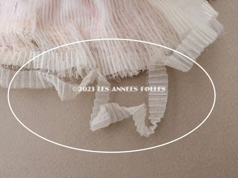 画像13: 1900年頃 アンティーク 少女のコルサージュ シルク製 ピンクのストライプ